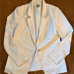 White Linen Loft Blazer Jacket